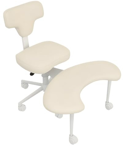 Ergonomischer Bürostuhl, höhenverstellbar, überkreuzter Stuhl, Lendenwirbelstütze, ADHS, Schreibtischstühle mit Rollen, 360° drehbar, Kunstleder, aktive Sitzgelegenheit, Yoga & Kniestuhl für