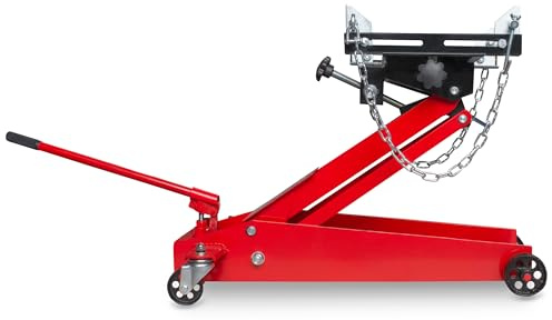 Farys Getriebeheber Kfz 0,5t Hydraulisch Bodenmontage Höhenverstellung 17,5–55 cm Mit Drehrollen und Verstellbarem Sattel Auto Werkzeuge
