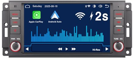 RYUIXPUL Autoradio mit Wireless CarPlay & Android Auto | Kompatibel mit Jeep Wrangler Commander Dodge Chrysler |Linux-System| 2S Schnellstart | OEM Klangqualität | IPS Touchscreen,Bluetooth