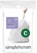 simplehuman, paquete de 20 bolsas de basura a medida, código C, plástico blanco