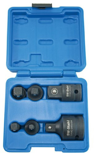 SW-Stahl 07930L IMPACT-Adaptersatz, 1/4-3/4, 6-teilig I Adapter Set Impact I Nussadapter 1/4 bis 3/4 Zoll I Schlagschrauber Adapter Set 6-teilig I Verlängerung und Reduzieradapter