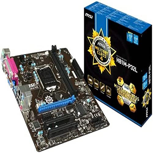 MSI H81M-P32L - Placa base (Intel Socket 1150, DDR3, VGA, 2 SATA3, 2 USB 3.0, Micro ATX)