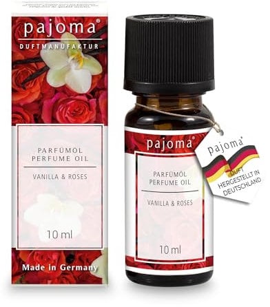 pajoma® Duftöl 10 ml, Vanilla & Roses | feinste Parfümöle für Aromatherapie, Duftlampe, Aroma Diffuser, Massage, Naturkosmetik | Premium Qualität