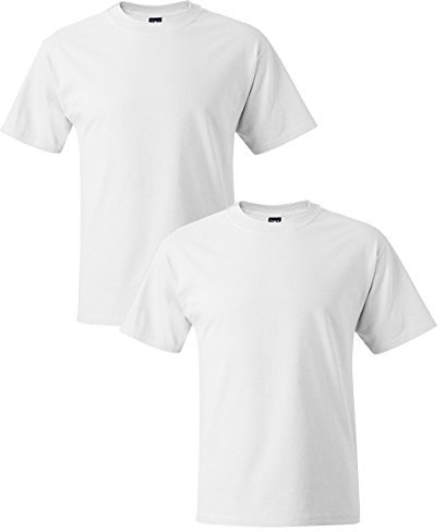 Hanes Men's Short Sleeve Beefy-T (Pack of 2), White, X-Large