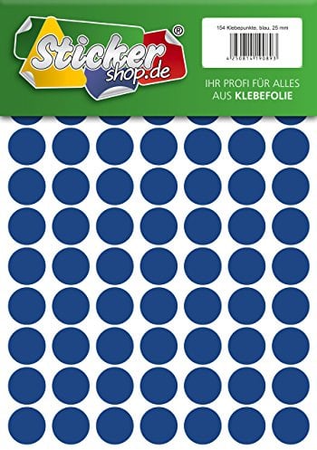 Klebepunkte aus PVC Folie, wetterfest, Markierungspunkte Kreise Punkte Aufkleber (25 mm, blau)