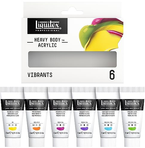 Liquitex Profesional Heavy Body - Pintura acrílica profesional de cuerpo espeso, set de 6 tubos de 22 ml, colores vibrantes