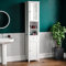 Home Discount Milano Hauteur Armoire Miroir de Salle de Bain Armoire de Rangement sur Pied Colonne Unit, Blanc
