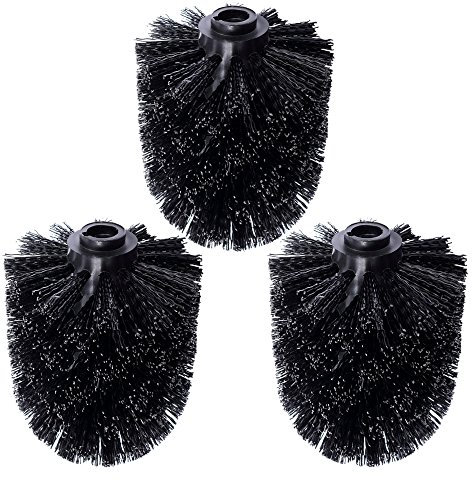 Schramm® 3-Pack WC Cabeza de escobilla de Recambio Negro escobillas de Recambio Cabeza de escobilla Negro Individualmente recambiable escobillas de Recambio escobillas de Inodoro