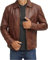 Braune Lederjacke für Herren – schwarze Echt-Lammfell-Herren-Lederjacke, Braun - Wick-Jacke, M