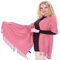 CJ Apparel Rosa Einfarbiges Design Nepalese Schal Schultertuch Wrap Stola Pashmina NEU