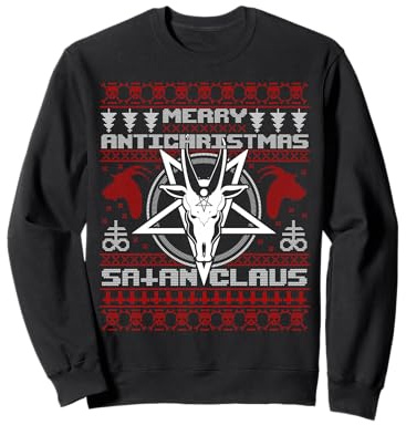 Merry Antichristmas Satan Claus Weihnachtspullover Motiv Sweatshirt
