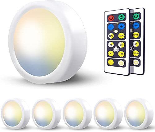 LED Puck Lights with Remote Control, 3 Color Temperature Battery Operated Under Cupboard Lights Wireless Display Cabinet Lighting Kitchen Under Counter Lights Battery Spot Light for Stair Closet Shelf