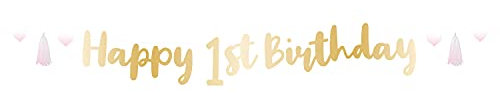 1st Birthday Pink Lettr Banner