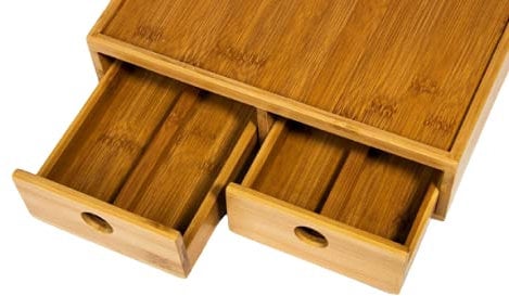 Wood Wooden 2 drawer 40 coffee pod holder drawer Coffee maker stand kitchen Tea Coffee storage organiser Standar Pod Size Compatible