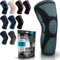 POWERLIX rodillera para mujeres y hombres, rodillera de compresión para artritis, dolor articular, lesión de ligamentos, desgarro de menisco, tendinitis, correr, sentadillas, deportes,Azul Claro, XL