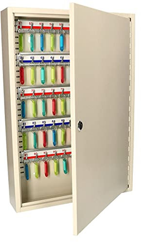 KOTARBAU® Schlüsselschrank für Wandmontage 100 Schlüssel mit Schlüsselanhängern Beige
