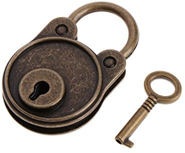 BOBEINI Orso Vintage Vecchio Stile Antico Mini Archaize Lucchetti Serratura Chiave con Chiave Bronzo