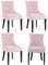 CLP 4er Set Esszimmerstuhl Aberdeen Samt I Mit Hochwertiger Polsterung Und Samtbezug I Polsterstuhl Mit Gestell Aus Kautschukholz, Farbe:pink, Gestell Farbe:antik