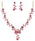 Clearine Damen Hochzeit Schmuck Set Blatt Cluster Blume Kristall Anhänger Halskette baumeln Ohrringe für Braut Rosa Gold Tone