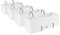 PAFEN Lot de 4 pots de fleurs aspect rotin avec supports - Pour balcon - Blanc