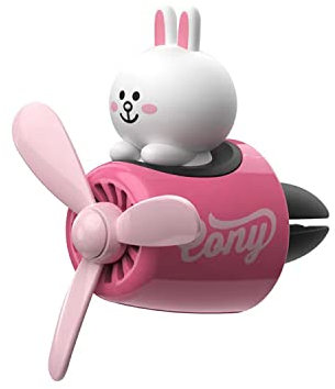 Locomotiva macchina pilota per aromaterapia macchina per aromaterapia presa d'aria ventilatore per auto profumo deodorante per auto simpatico cartone animato con 2 compresse profumate (Rabbit)