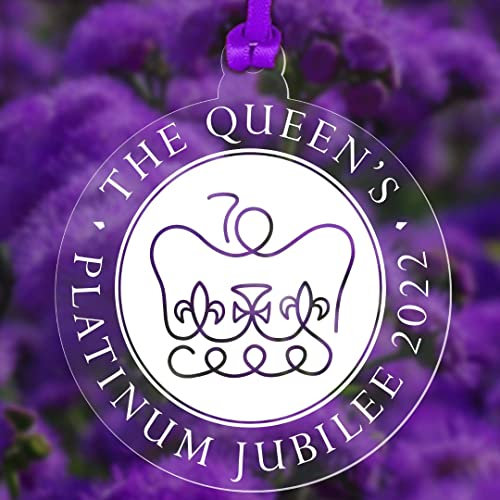 Handmade By Stukk Queen Elizabeth Platinum Jubilee Kugel zum Aufhängen Gedenkdekoration