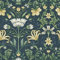 Vintage Floral Leaves Navy Vintage Retro Style Art Nouveau Smooth Wallpaper
