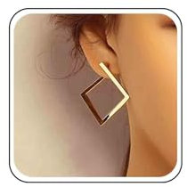 Allereya Vintage Hohle Quadratische Ohrringe Große Geometrische Quadratische Ohrstecker Offene Quadratische Hoop Huggie Ohrringe Gold Minimal Geometrische Ohrringe Schmuck Für Frauen Und Mädchen
