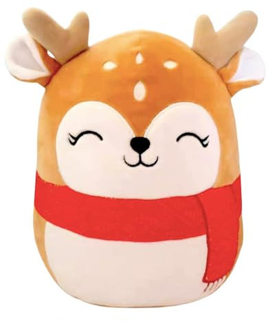 POPOYU Elch Kuscheltier,Kawaii Plüsch Stofftier Gefüllte Plüschpuppe,Elch Plüschtier Nikolaus Stofftier Weihnachtsmann für Kinder Sofa Schlafzimmer Dekoration Spielzeug Weihnachten Neujahr Geschenk