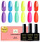 Yueshop Neon Gel Nail Polish,6 Colors Summer Rainbow Fluo Purple Blue Green Pink Red Yellow Gel Polish Set Soak Off UV LED Nail Varnish Sets Manicure For Women Nail Salon,8ML