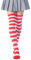 iB-iP Donna Strisce Zebra Sportive Ginocchio Autoreggenti Coscia Alte Lunghe Calze, Taglia: Taglia unica, Rosso
