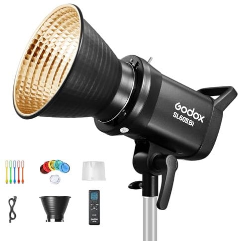 Godox SL60IIBi Video Licht 2.4G Wireless X System Fernbedienung 2800K-6500K CRI96+ TLCI97+ Bowens Mount Daylight Continuous Light Unterstützt APP Steuerung 11 Arten von FX