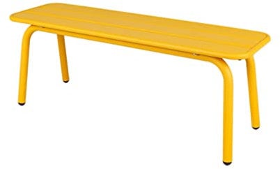 MaximaVida Gartenbank Max aus Metall 120 cm ockergelb - ohne Rückenlehne