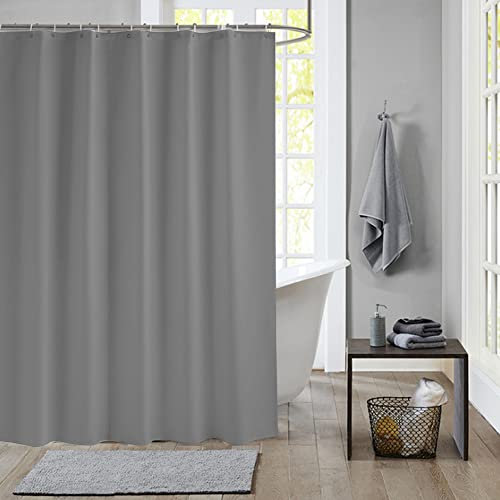 meioro Rideaux de Douche de Couleur Unie,Rideau de Salle de Bain Peva Imperméable avec Crochets,Doublure de Rideau de Douche Et Résistant à La Moisissure(Gris,Largeur 180cm x Hauteur 220cm)