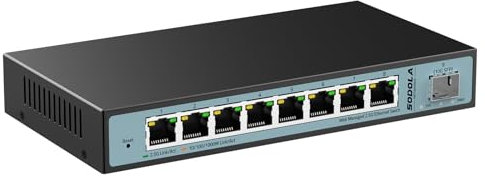 SODOLA 9 Port 2.5Gb Web Managed Switch, 8X2.5G Base-T Ports & 1X10G SFP+, Multi-Gigabit Network Switch Ethernet Splitter for Office Home, Static Aggregation, QoS/VLAN/IGMP, Fanless