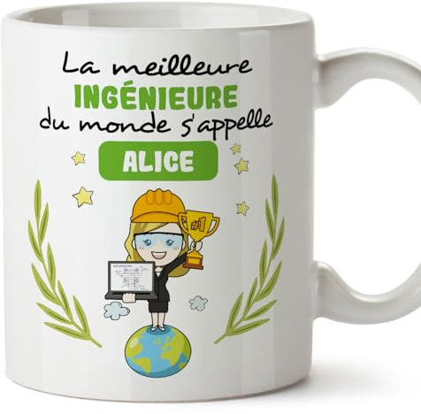 Mugffins Tasses Personnalisables pour INGÉNIEURE femme - En Français - Cadeau Personalisé- Tu Meilleur du Monde - 11 oz / 330 ml