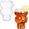 BELLE VOUS Juego de 2 Vasos Burbuja 500ml - Diseño Ondulado y Acanalado - Vasos para Agua, Cocktail, Café Helado, Té, Cerveza - Copas Grandes Durables - Cristaleria Aesthetic