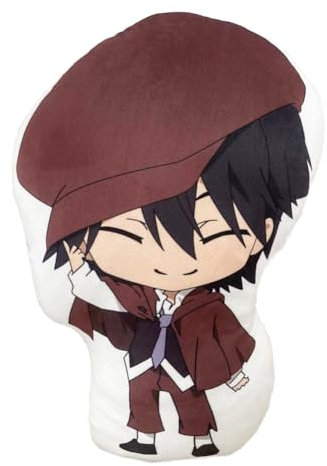 Zhongkaihua Bungo Dazai Osamu Plüschkissen mit streunenden Hunden, 45 cm, Stehhaltung, niedliches Anime-gefülltes Kissen, weiches Sofakissen, Heimdekoration