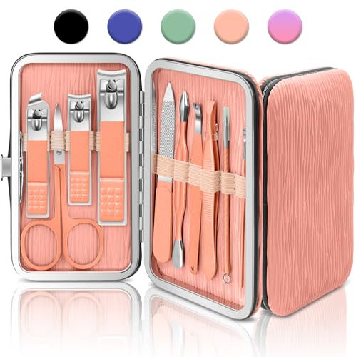 10Pcs Manicure Pedicure Set Rose Gold