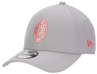A.C. Milan - New Era Cappello, Cappellino da Baseball, Uomo, Unisex, Prodotto Ufficiale, 9FORTY (Grigio), Adulto