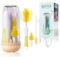 Orzbow Electric Baby Bottle Brush Set,Portable Bottle Brushes for Cleaning with UV Steriliser,Milk Frother Electric,Nipple and Straw Brush,Bottle Drying Rack,Baby Travel Essentials,Vibrant Yellow