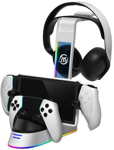 BeisDirect Ladestation für PlayStation Portal/PS5 Controller, Ladestation für PS Portal Spielkonsole Ladegerät Kopfhörer Speicherständer