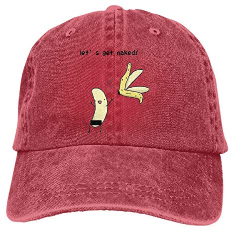 GTDEALS Unisex Erwachsene Herren Baseball Cap Sonnenhut Verstellbare Fischermütze für Herren, Red Banana, One size