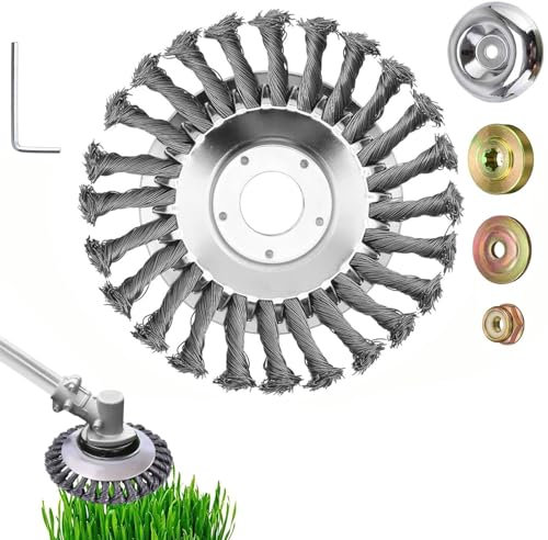 YanBous Brosse à Mauvaises Herbes Professionnelle pour Débroussailleuse - Brosse en Fil de Fer 6 Pouces pour Débroussailleuse, Brosse à Mauvaises Herbes de Haute Qualité avec Alésage de 25,4 mm