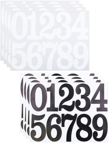4 Inch Mailbox Door Numbers, Black & White Mailbox Number Stickers, 80Pcs Self Adhesive Door Stick, Waterproof Stickers for Home Address Garbage Bins