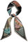 GIMIRO Satin Seidenschal 148 x 13,5 cm Krawatte Double Layer Bund für Blazer, Mantel, Kleid (92# Pink - Blue - Green)