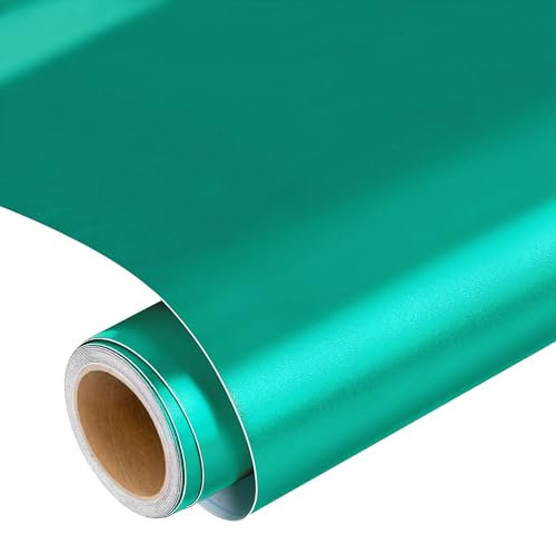 Prime Vinyl Matte Metallic Permanent Vinyl, 12 x 6 FT Blue Green Vinyl for Cricut, Silhouette All Cutting Machines, Self Adhesive Vinyl for Craft, Signs, Stickers, Scrapbooking, Car Decals