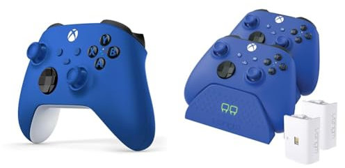 Xbox Venom Twin Charging Dock with 2 x Rechargeable Battery Packs - Shock Blue Series X & S One