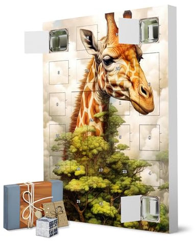 Adventskalender mit Produkten von Kinder® Giraffen-Tierkunst A artboxONE Adventskalender Tiere