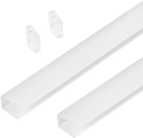 Estika Führungsschiene Set nach nach maß - 2 Stück - 30-129 cm - Weiß - Kunststoff - Für Verdunkelungsrollo, Sichtschutz Rollo, Thermorollo